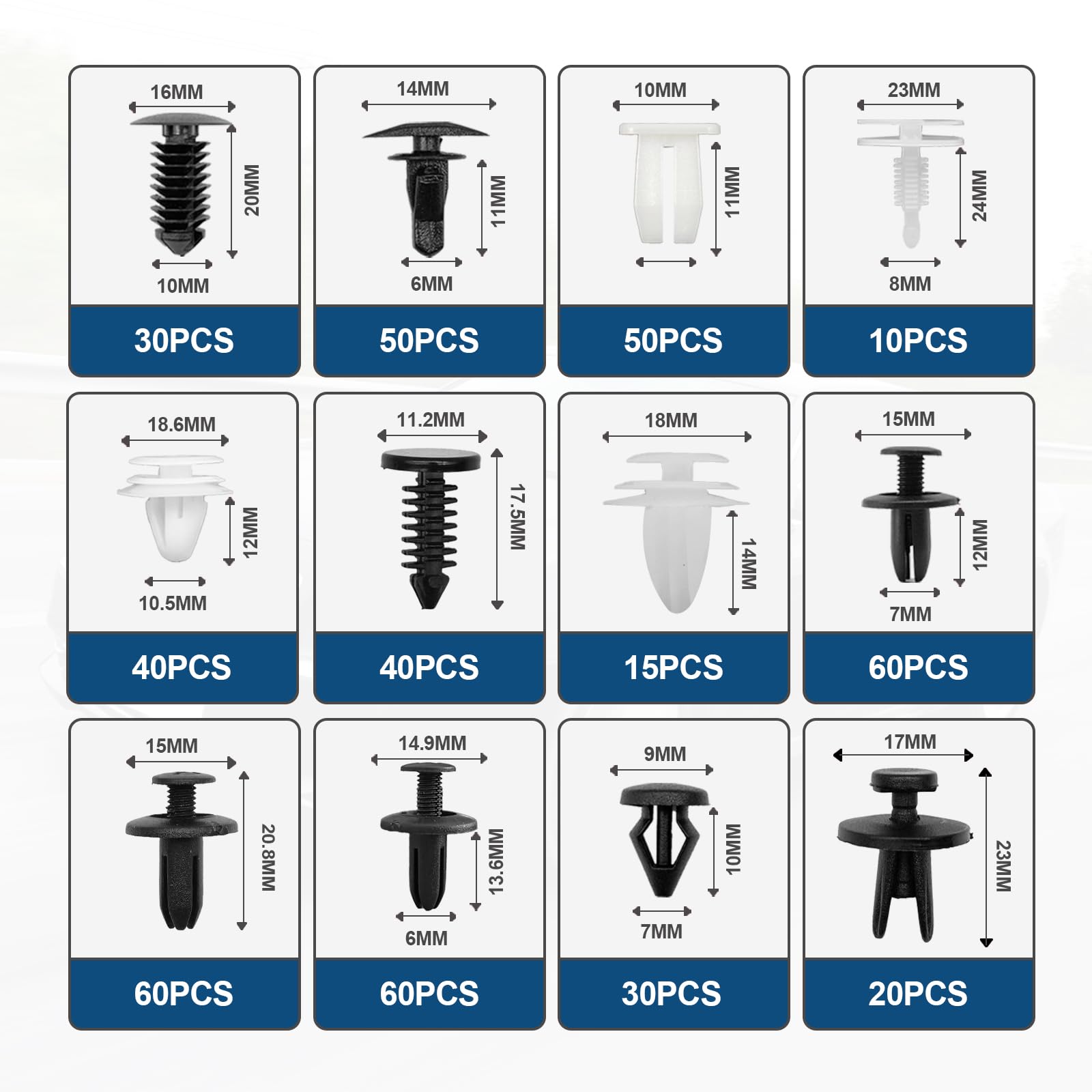 TOPCNOEM 32-size clip set suitable for multiple car models and trims