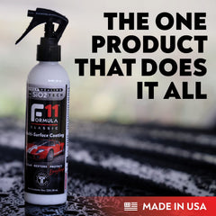 TopCoat F11 mist-application highlights quick coverage and a high-gloss finish.