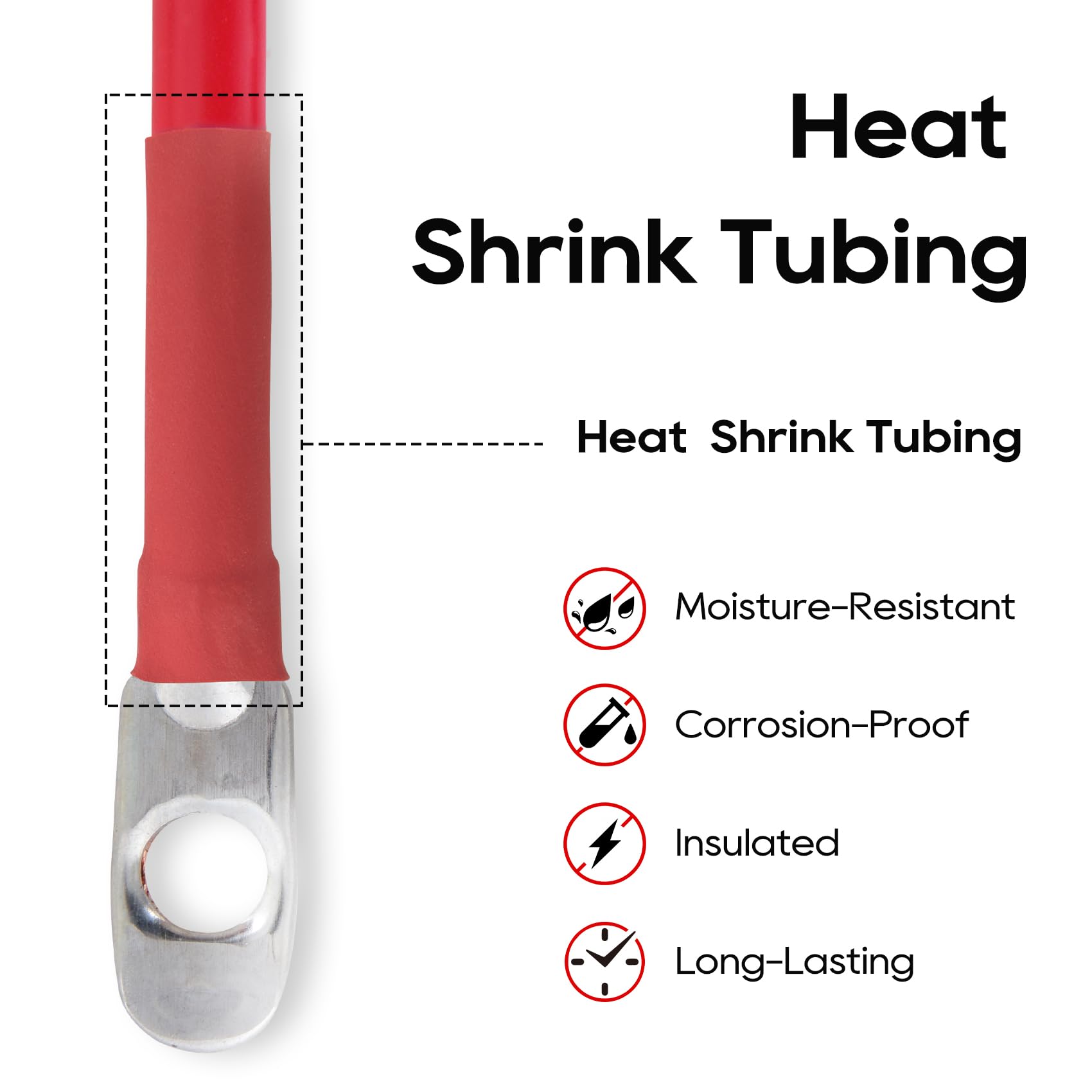 TOPDC flexible PVC insulation and heat-shrink seals protect against abrasion and moisture.