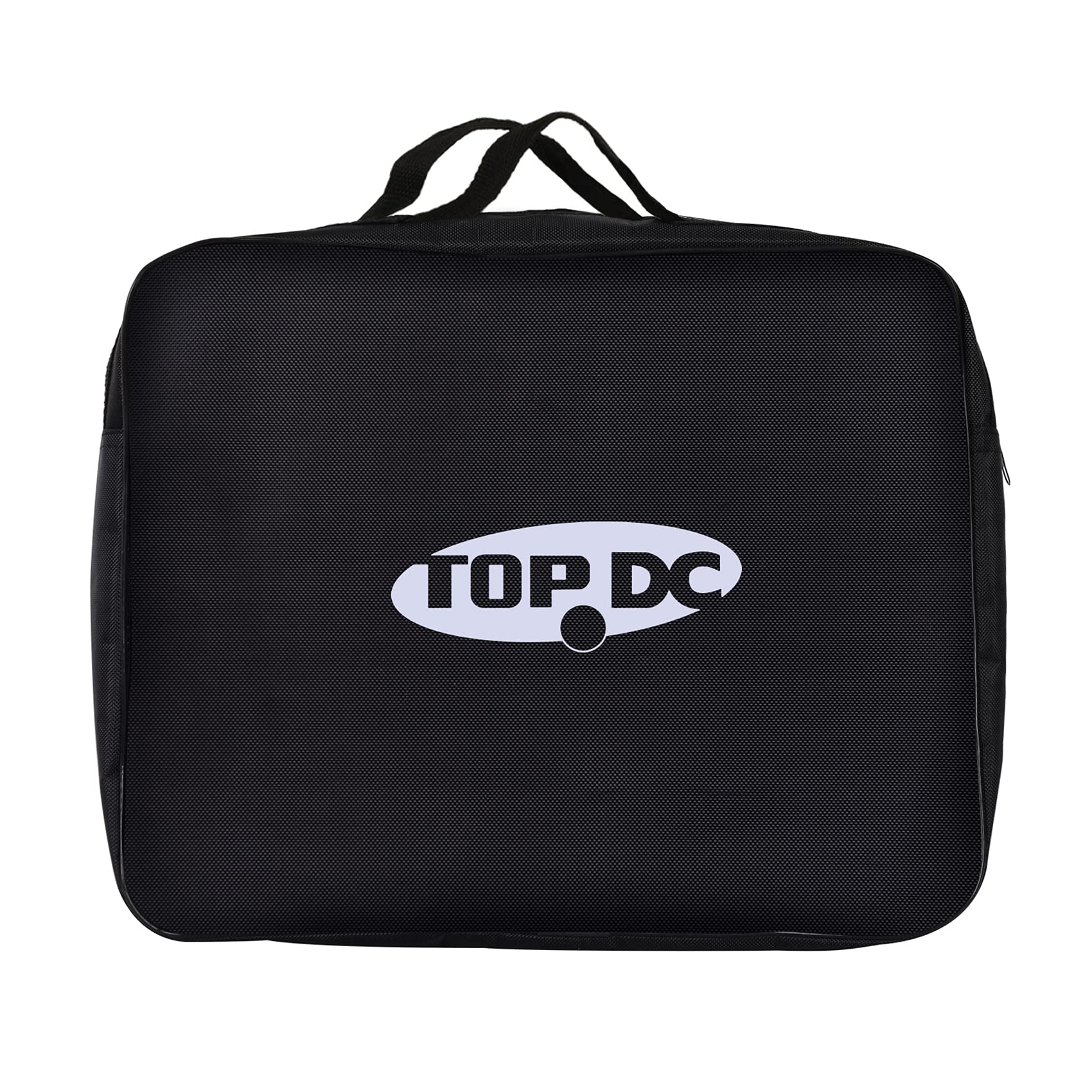TOPDC Tools Cable Bag opened to reveal organized compartments for easy access