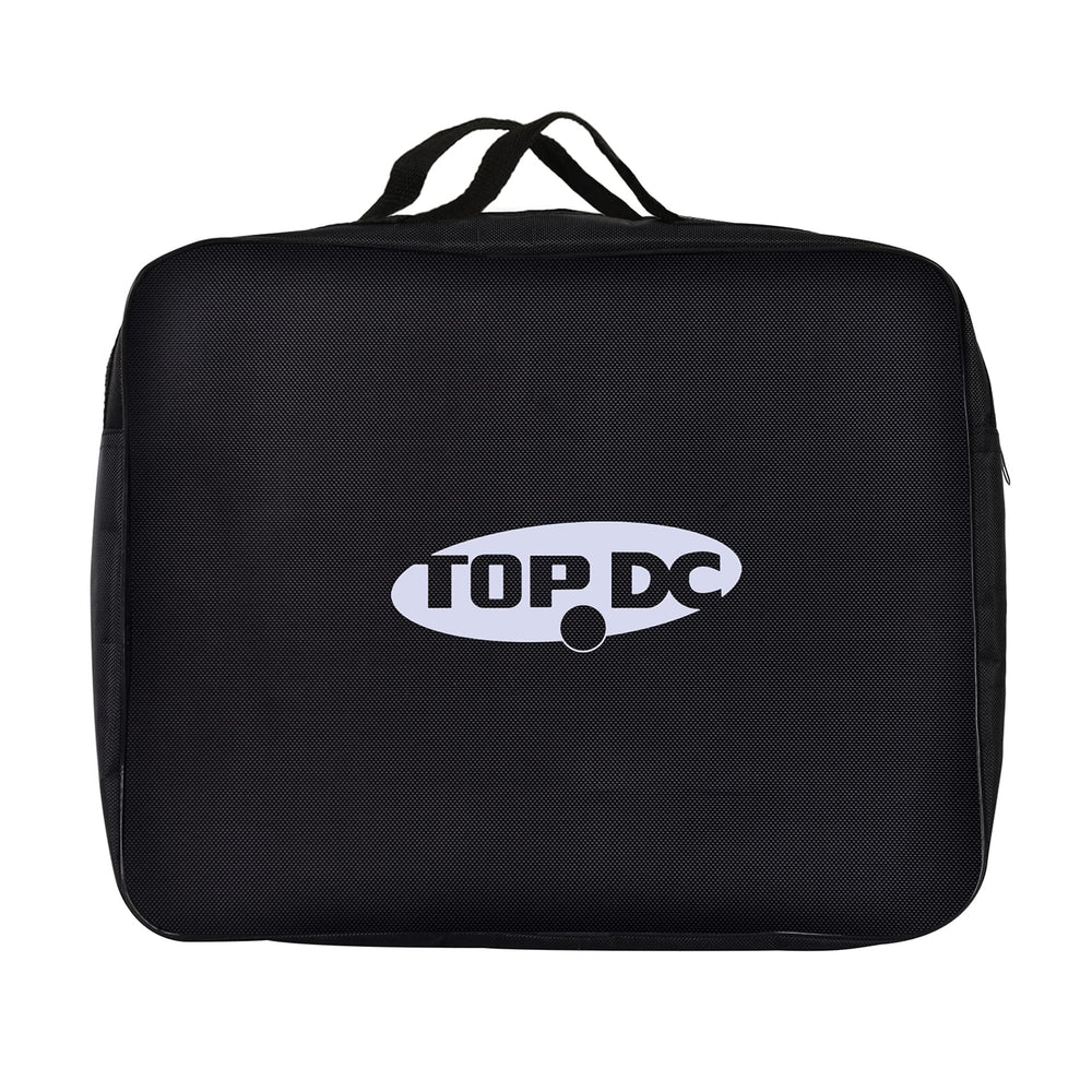 TOPDC Tools Cable Bag opened to reveal organized compartments for easy access