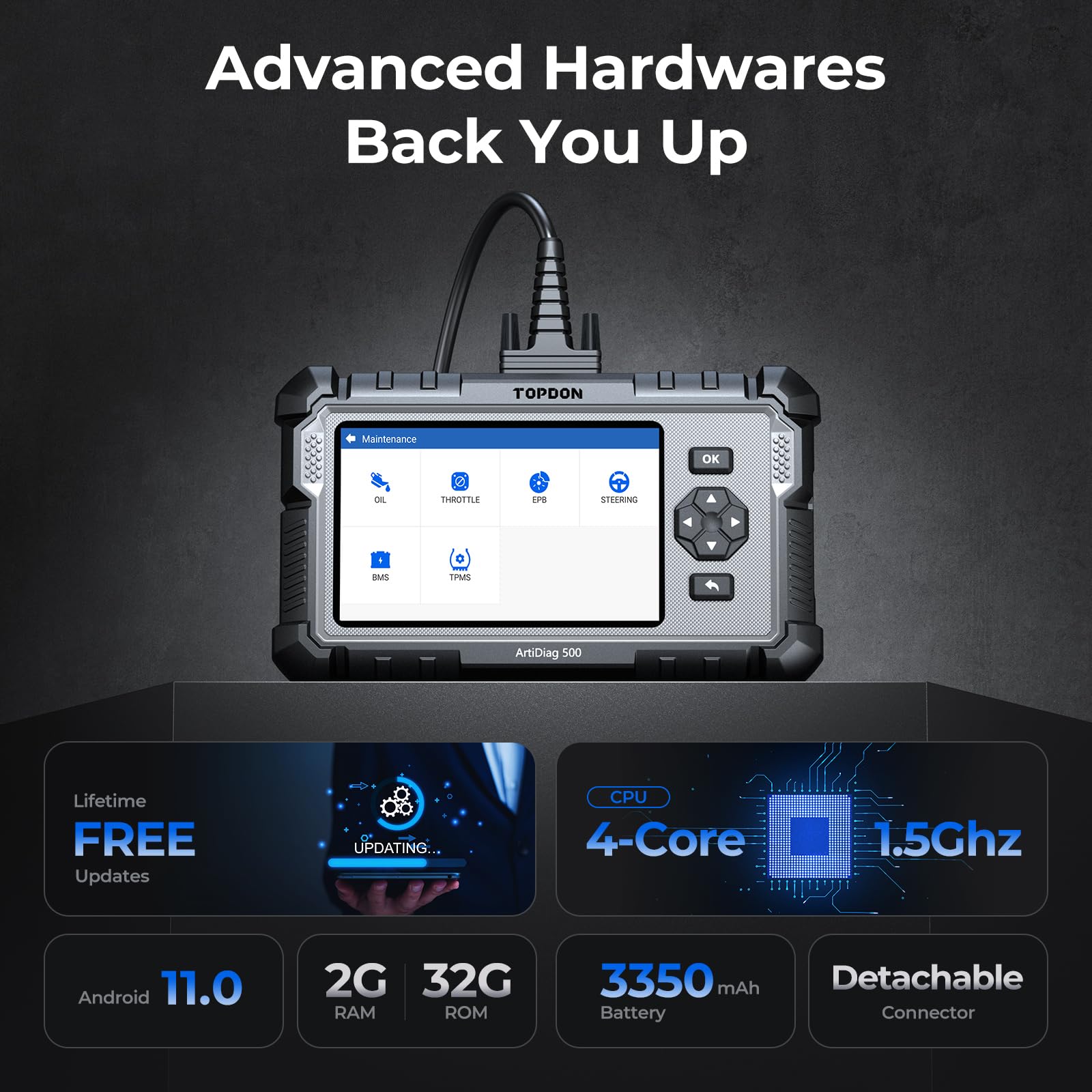 Topdon AD500 full OBD2 coverage across 67+ brands