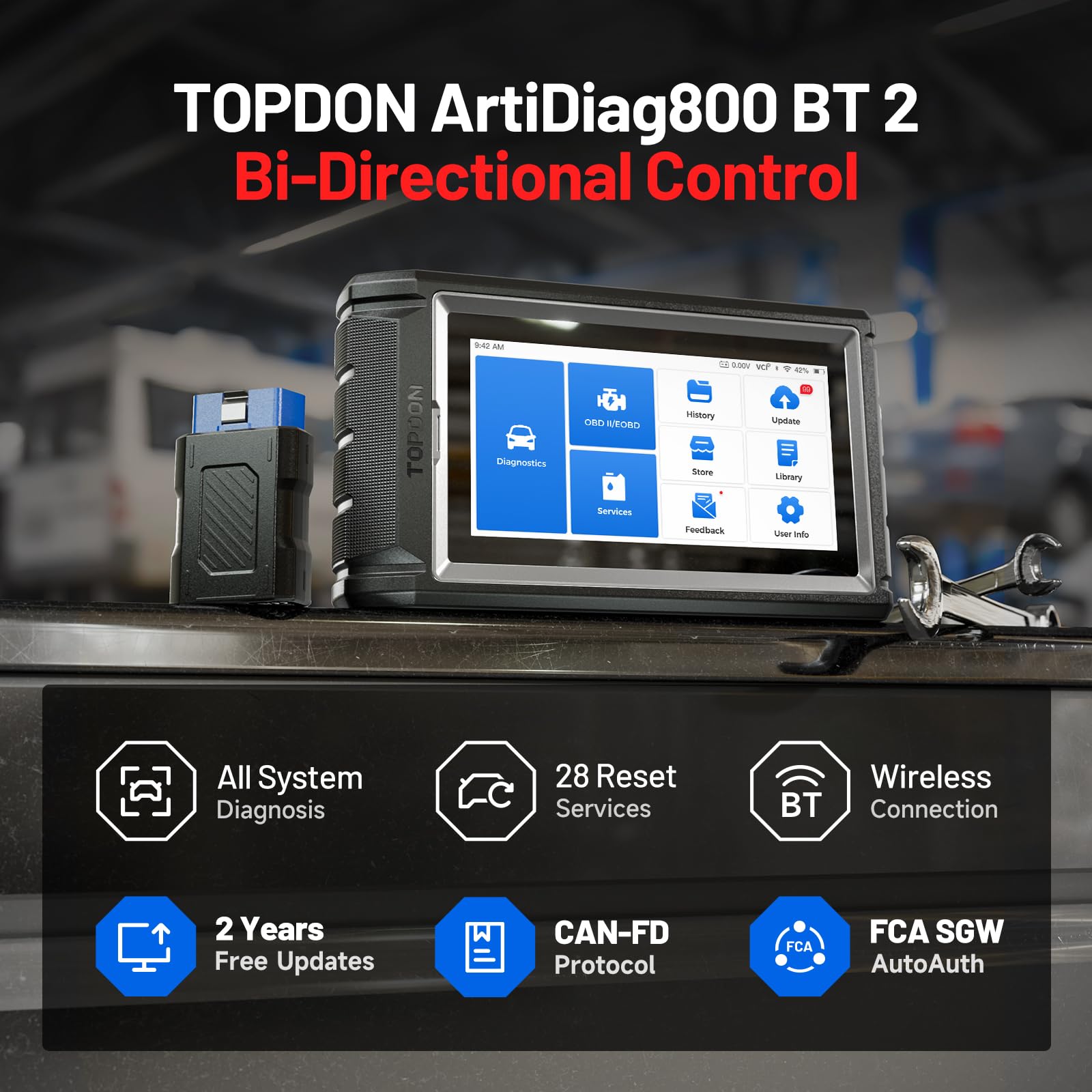Topdon AD800BT protective case protects the device during field use.