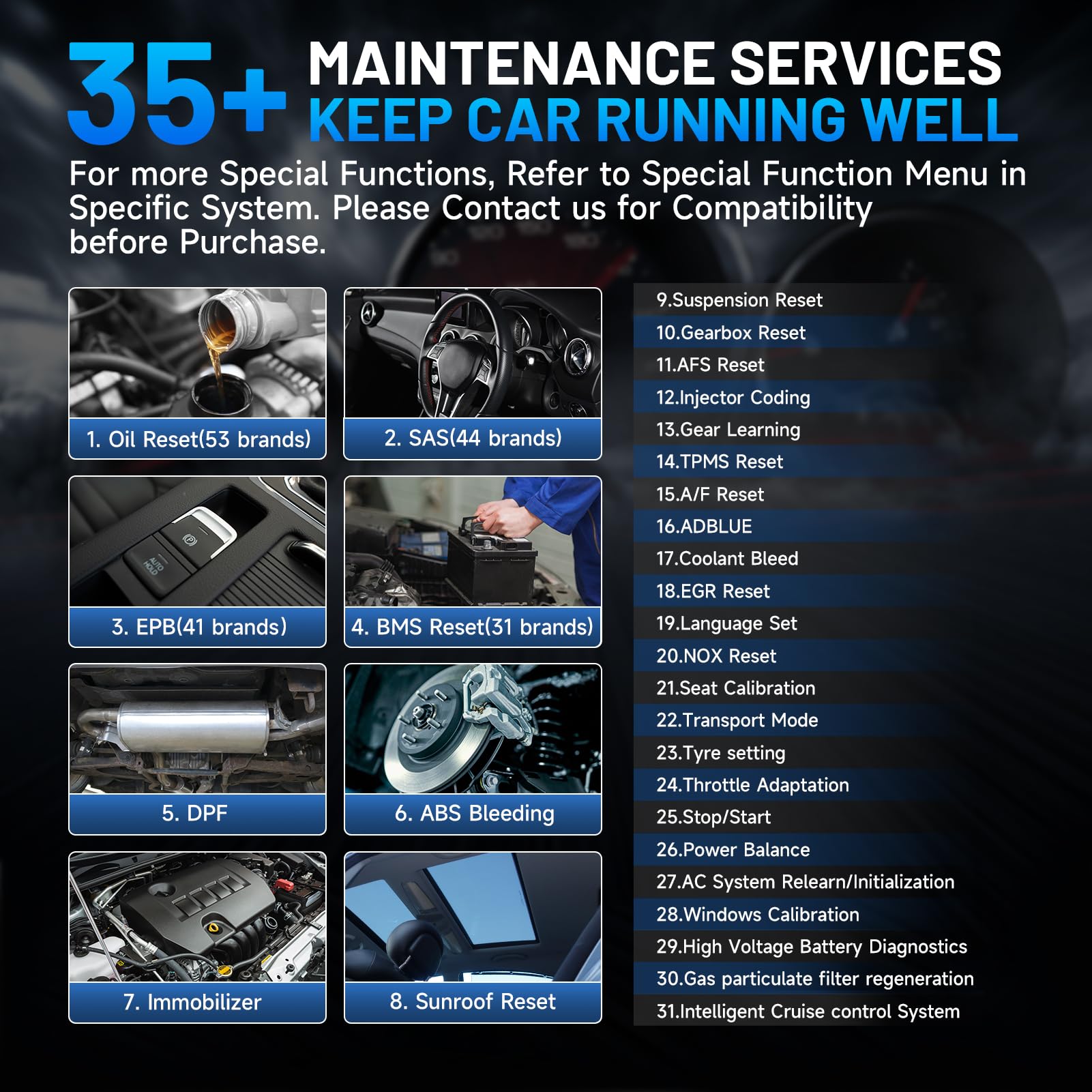 TopDON ArtiDiag Pro 35 services dashboard supports efficient maintenance