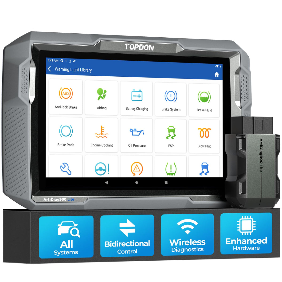 TOPDON ArtiDiag900 Lite dashboard view for full-system diagnostics.