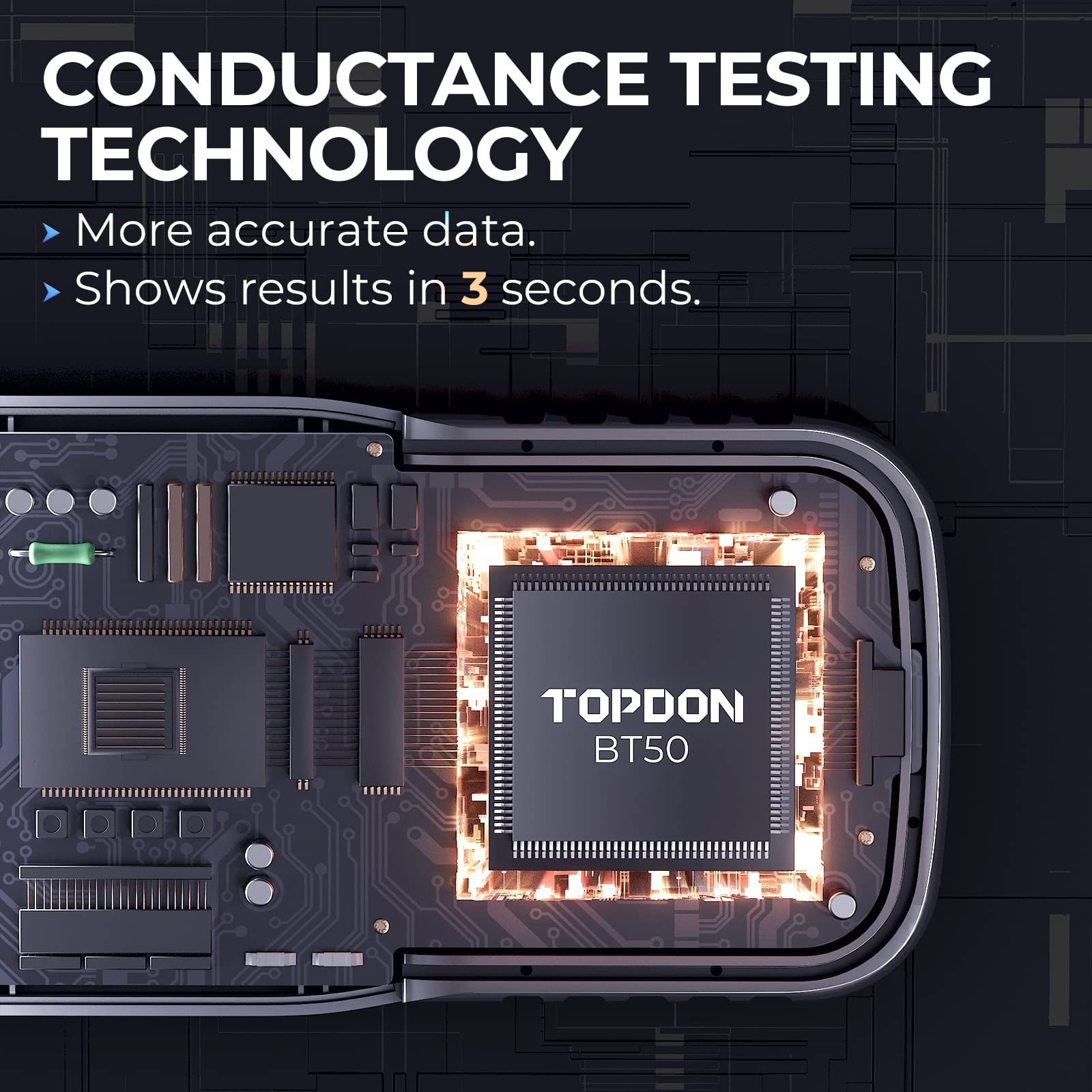 TOPDON BT50 reverse polarity protection safeguards during connections.