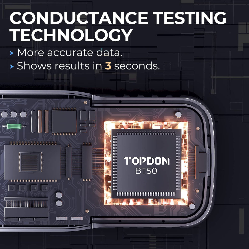 TOPDON BT50 reverse polarity protection safeguards during connections.