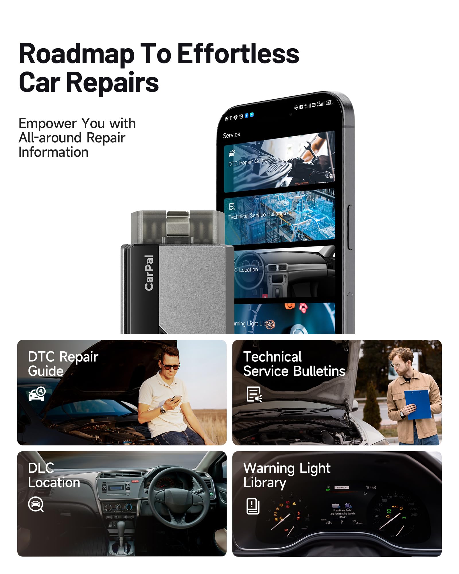 TOPDON CarPal-US live data graphs showing real-time vehicle info