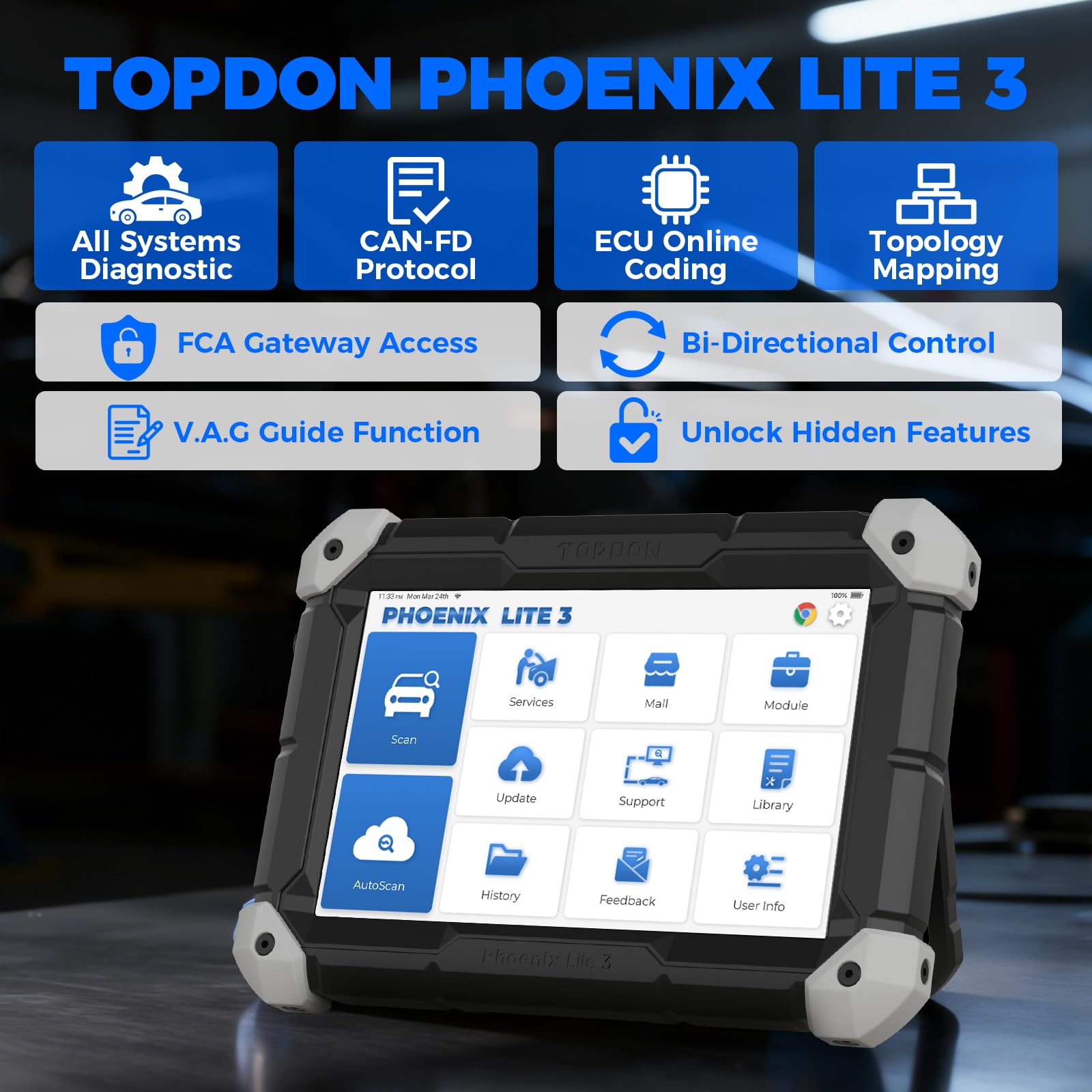 TOPDON Phoenix Lite 3 ADAS capabilities option enables assisted driving tests