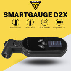 Topeak SmartGauge D2X universal valve compatibility supports Presta and Schrader.