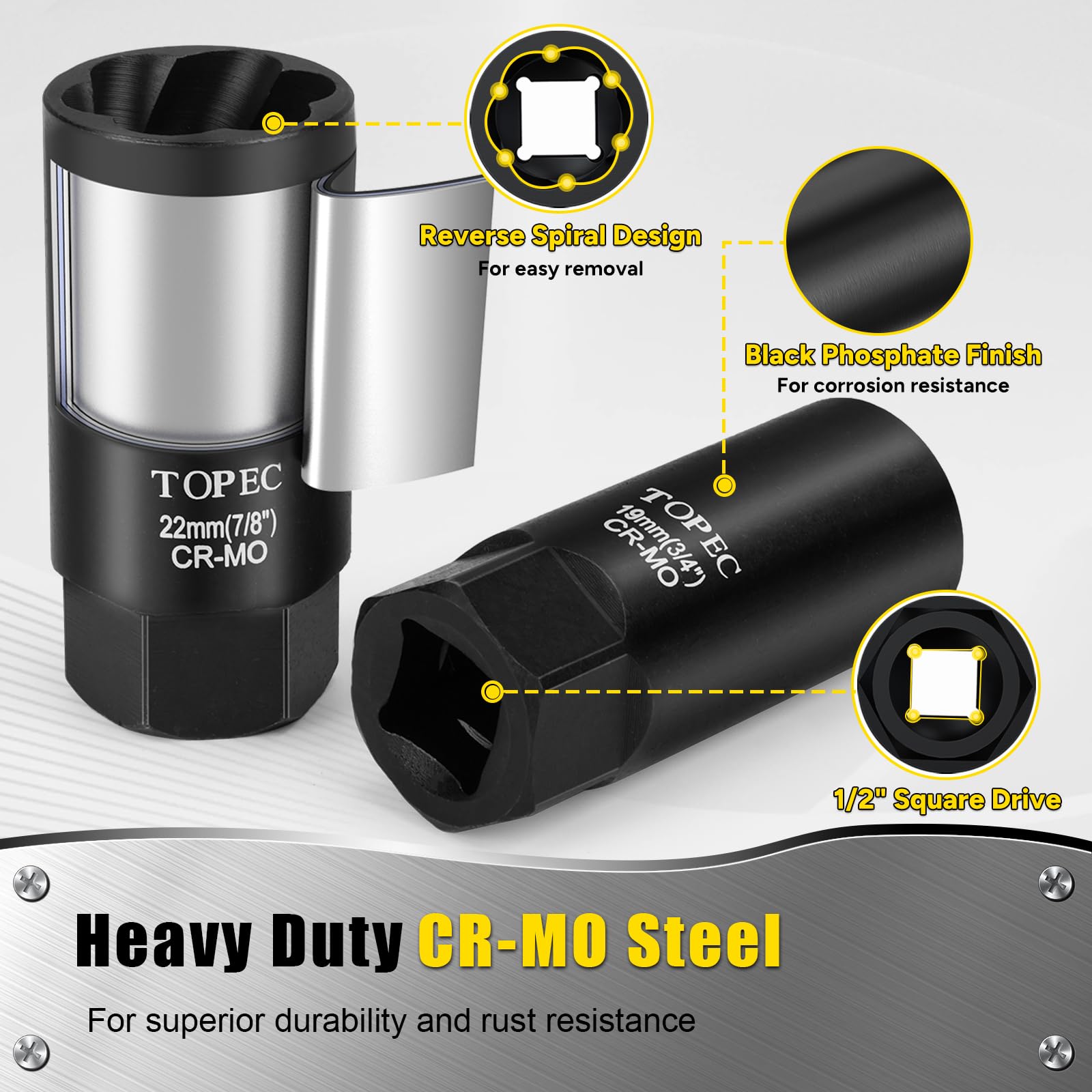 Topec CR-MO steel with black phosphate coating for durability