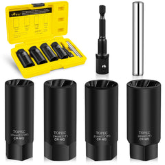 Topec deep lug nut removal tool with 2.6in reach for tight engine bays