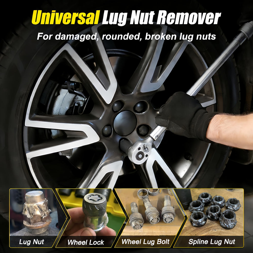 Topec lug nut remover range from 13 to 27 mm laid out for selection.