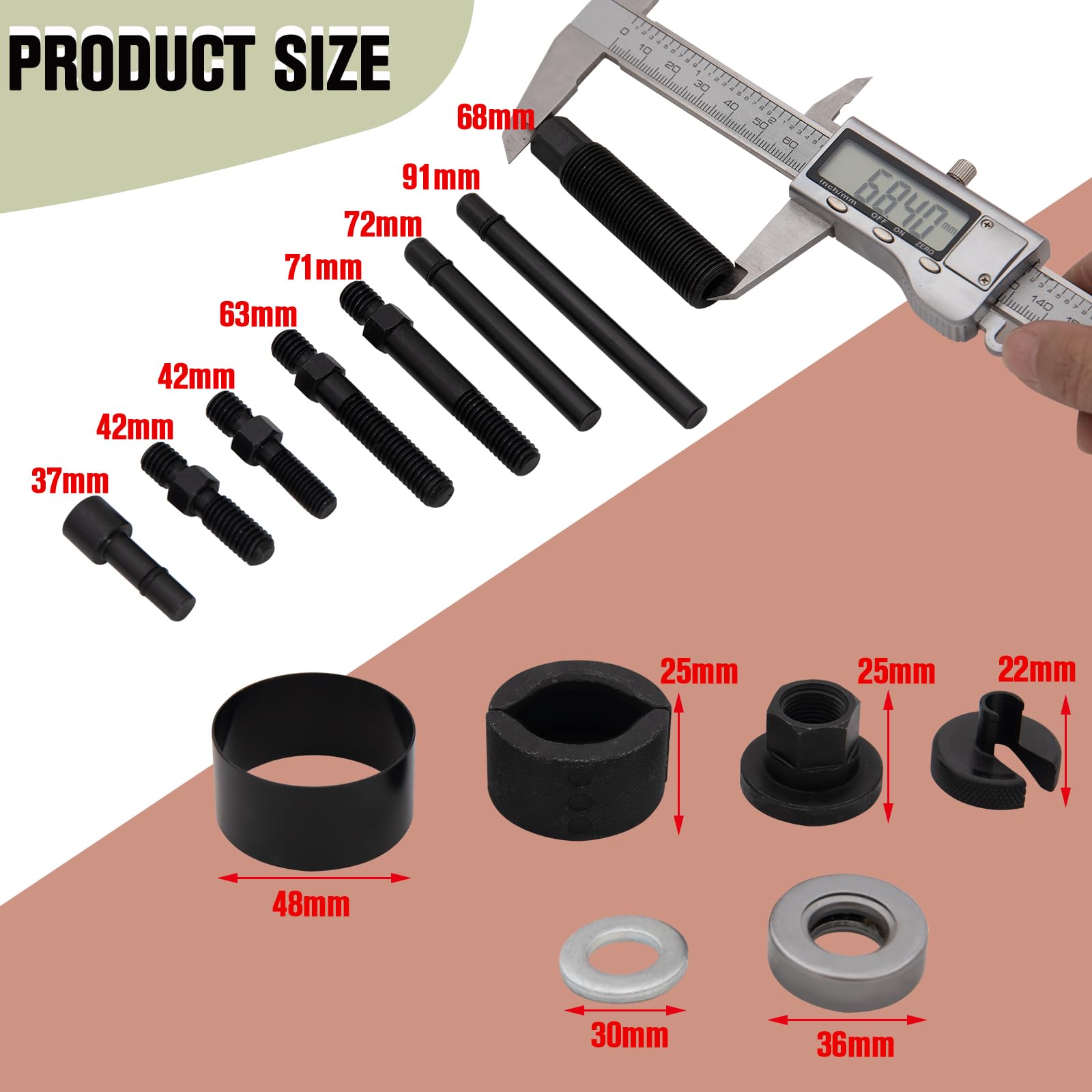 TOPEMAI pulley tool in a mechanic's hand for efficient repairs