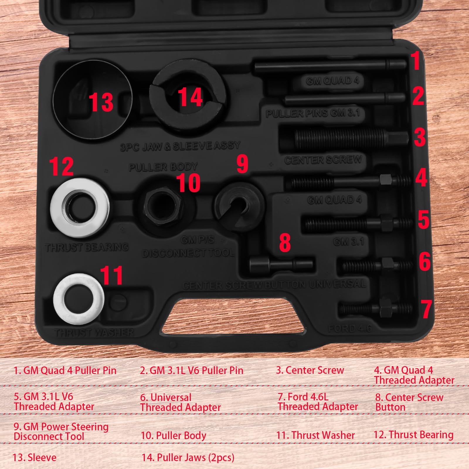 TOPEMAI universal fit tool servicing alternator and power steering pulleys