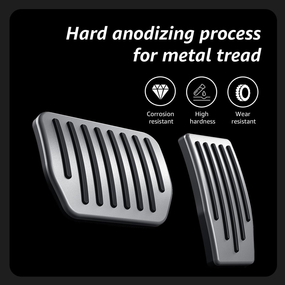 Topfit pedal set on Tesla demonstrates strong grip and stylish upgrade.