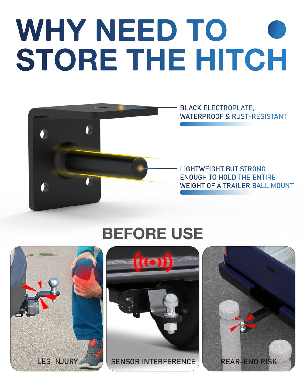 TOPICK compatible with most 2-inch ball mount hitches for flexible storage.