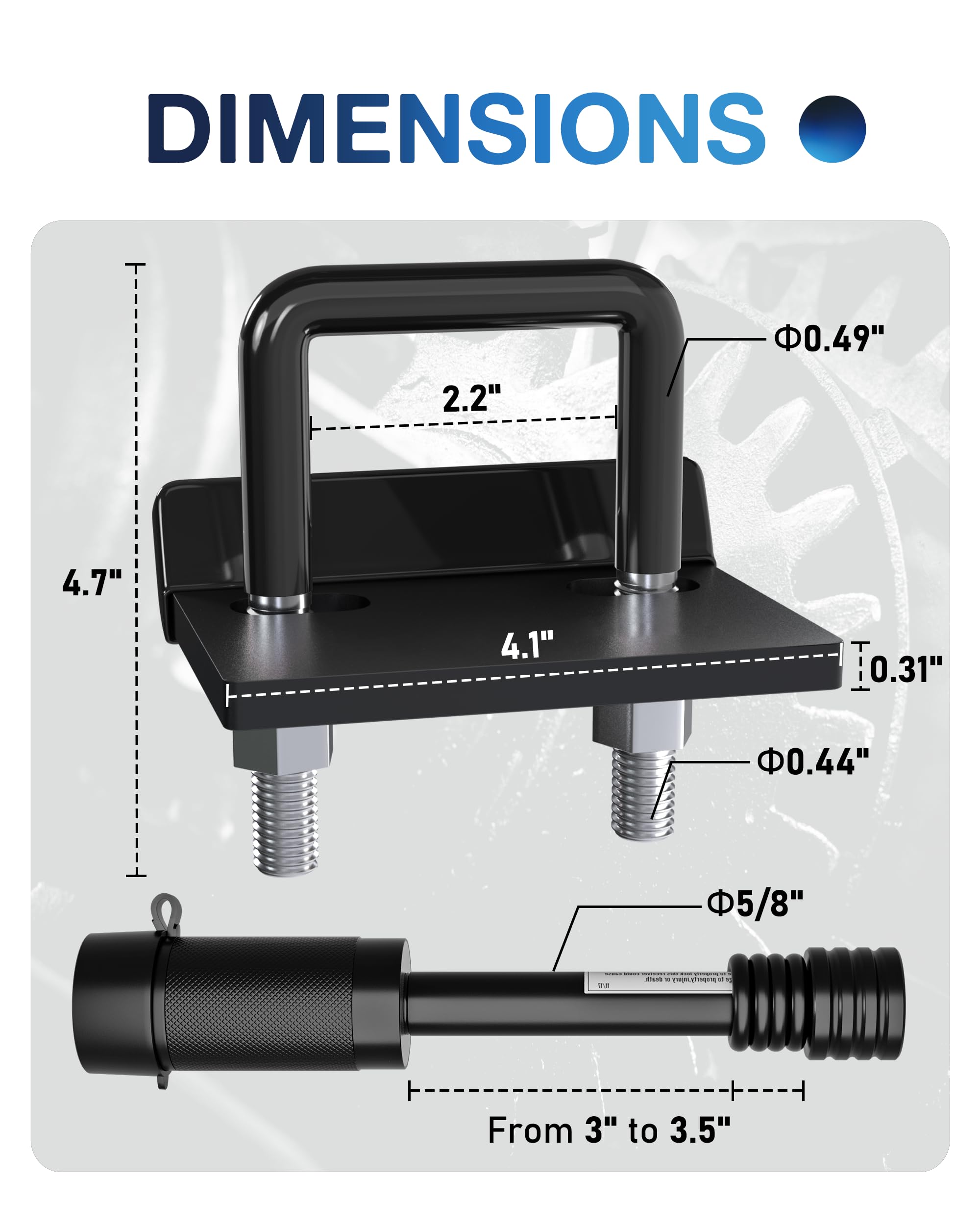 TOPICK fits 1.25 and 2 inch receivers across Class I to IV hitches