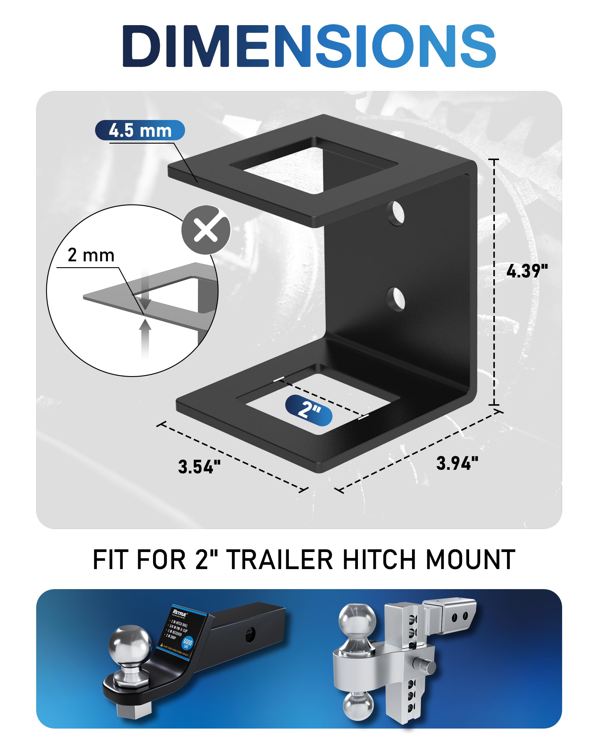 TOPICK 2-inch hitch holder bracket shown on a wall for easy access.