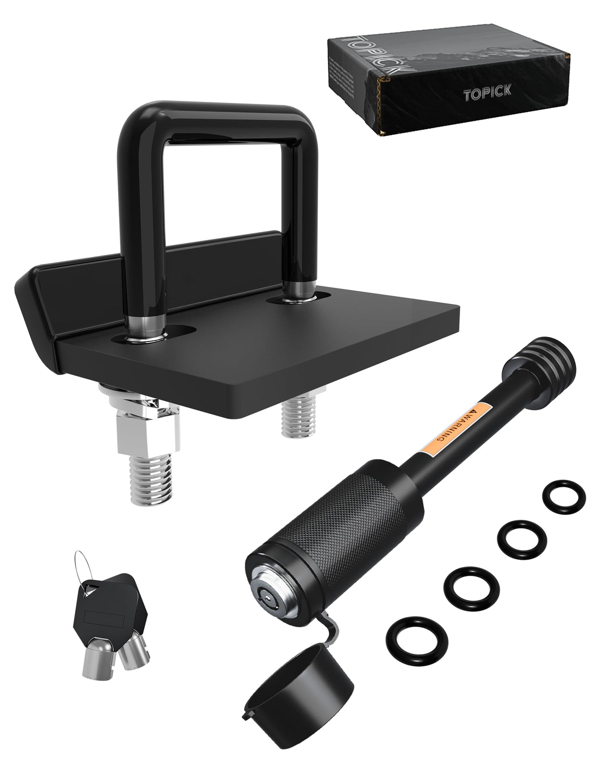 TOPICK hitch tightener with PVC-coated stabilizer reduces noise during towing