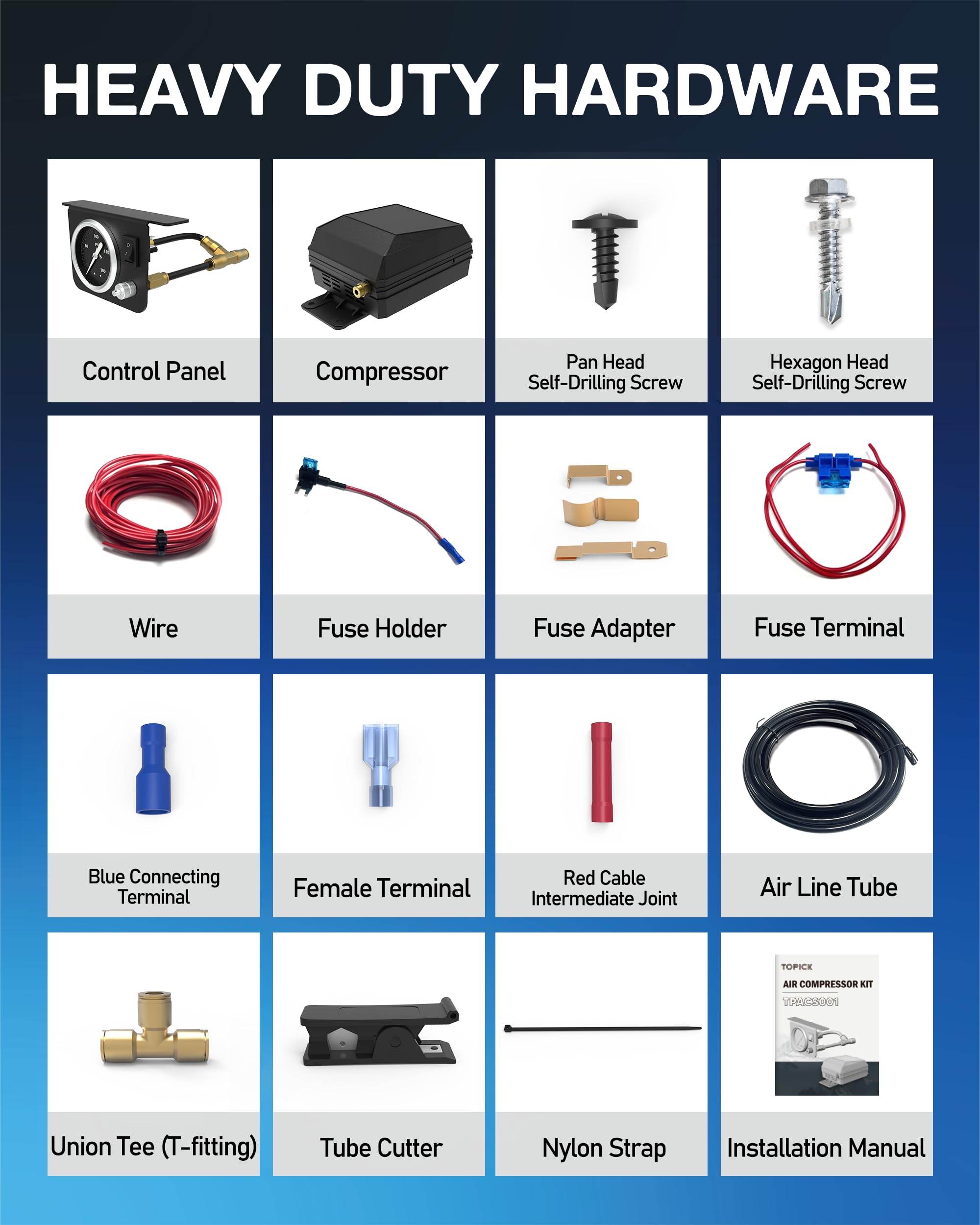 Topick installation kit included for a straightforward setup