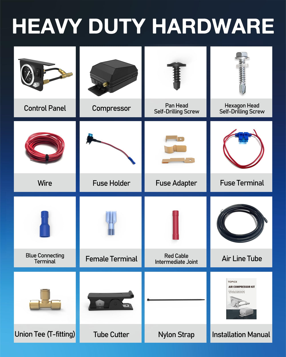 Topick installation kit included for a straightforward setup