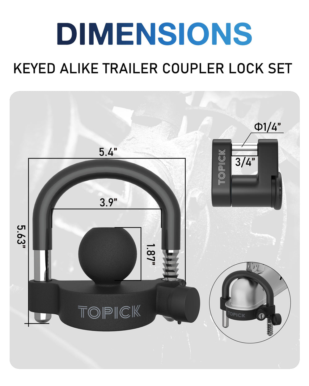 TOPICK U-shape bolt with PVC coating for grip and protection
