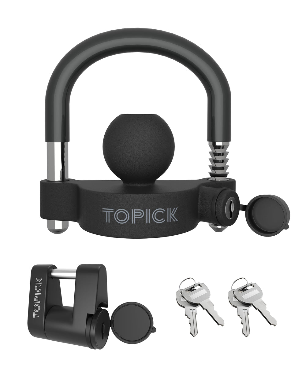 TOPICK Keyed Alike trailer lock set universal lock for secure hitch connections
