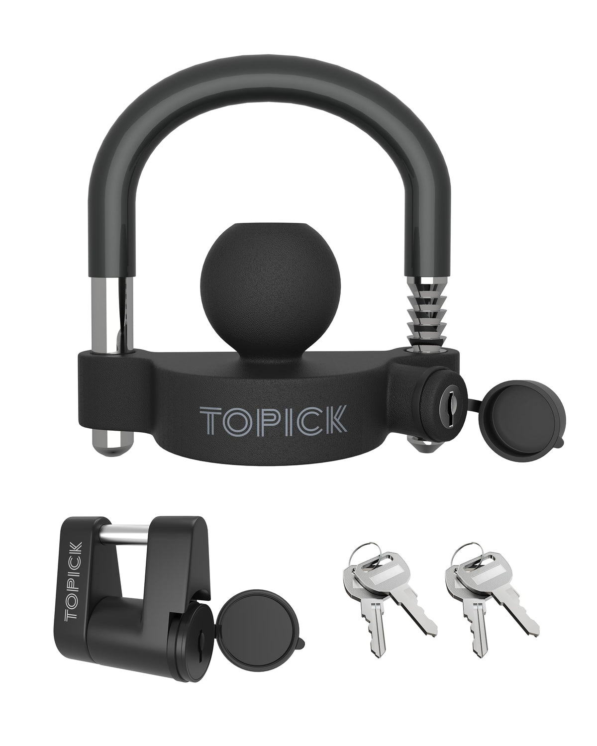 TOPICK Keyed Alike trailer lock set universal lock for secure hitch connections