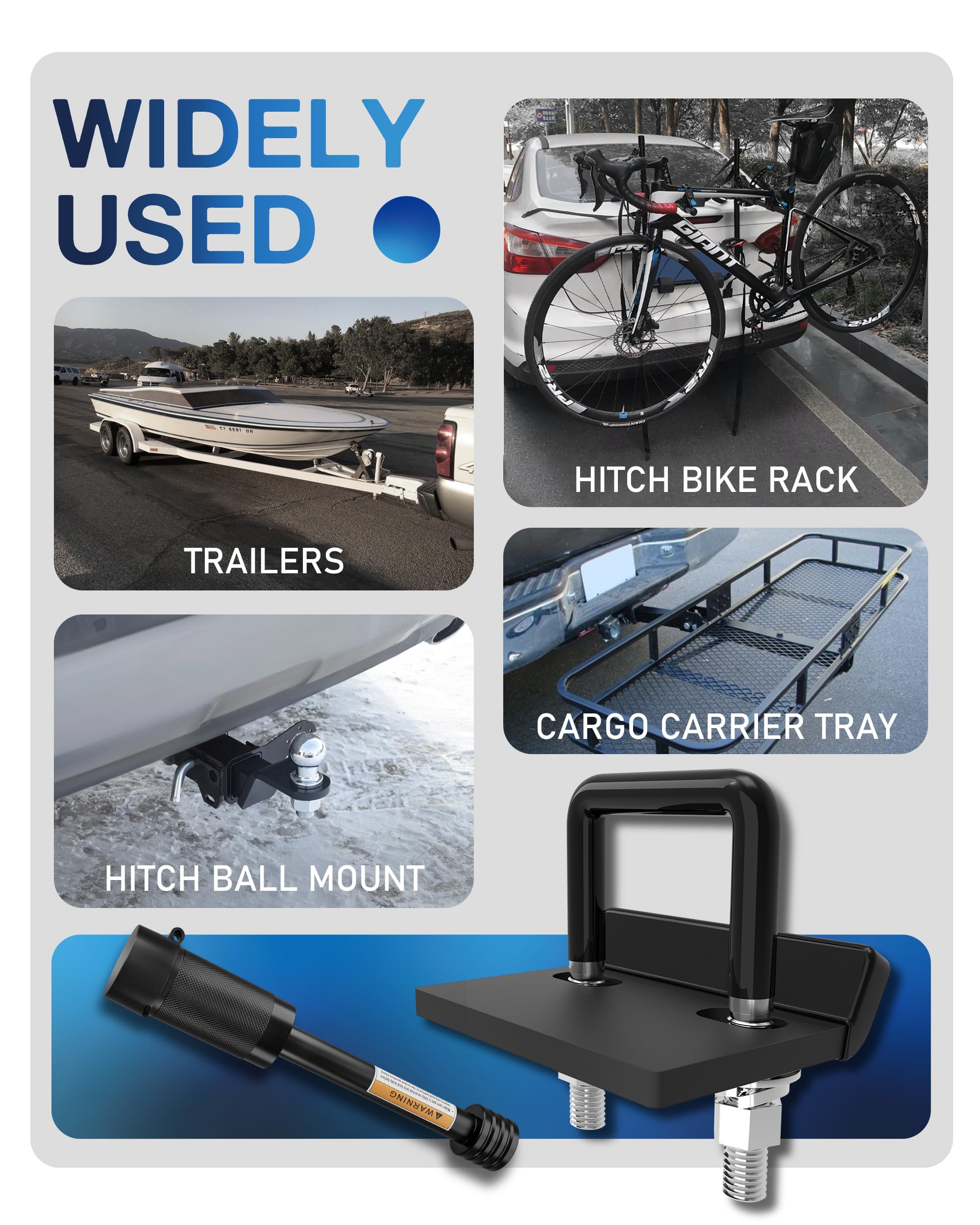 TOPICK secure connection for hitch balls, bike racks, and cargo carriers