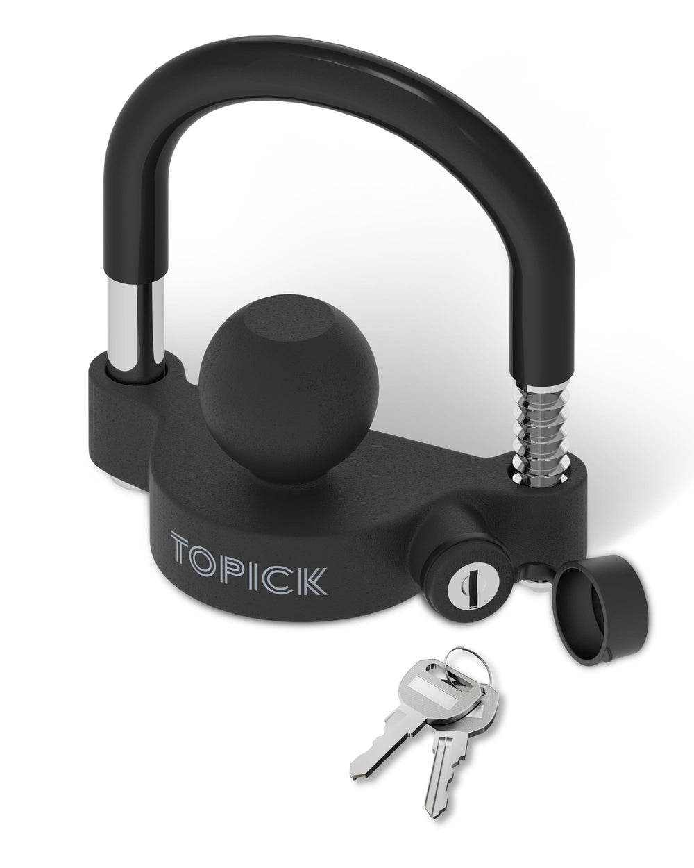 TOPICK trailer coupler lock with 11-position bolt for secure travel