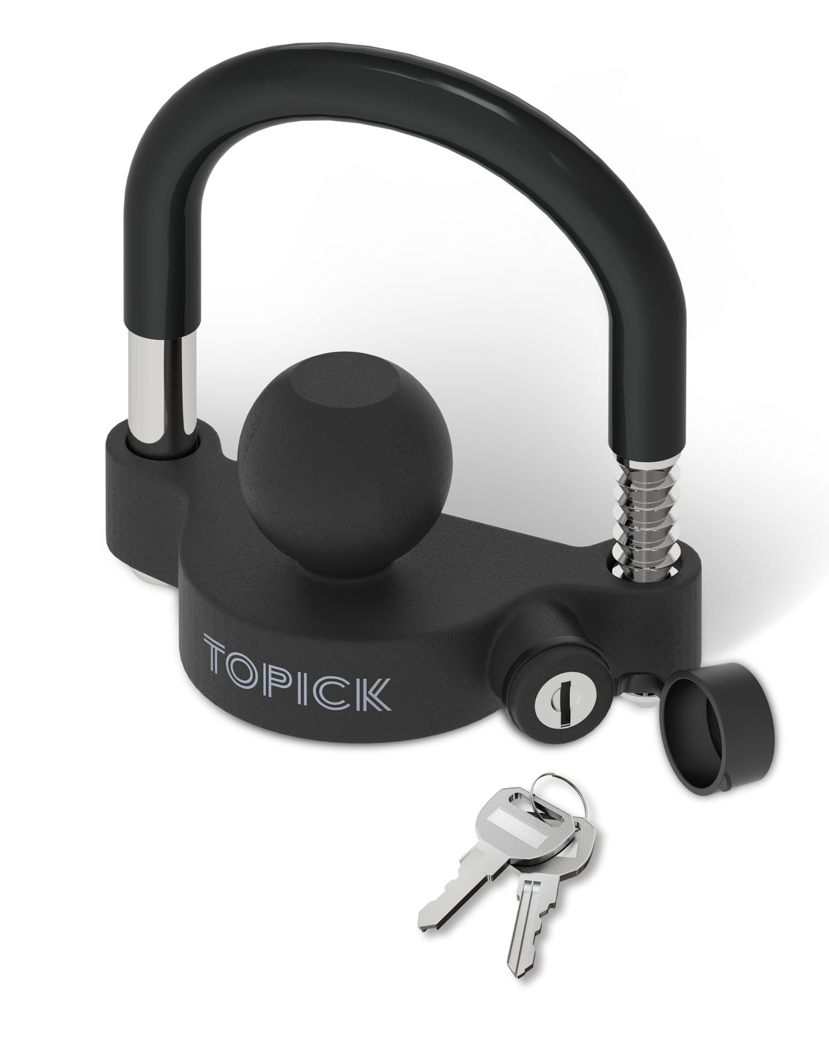 TOPICK trailer coupler lock with 11-position bolt for secure travel