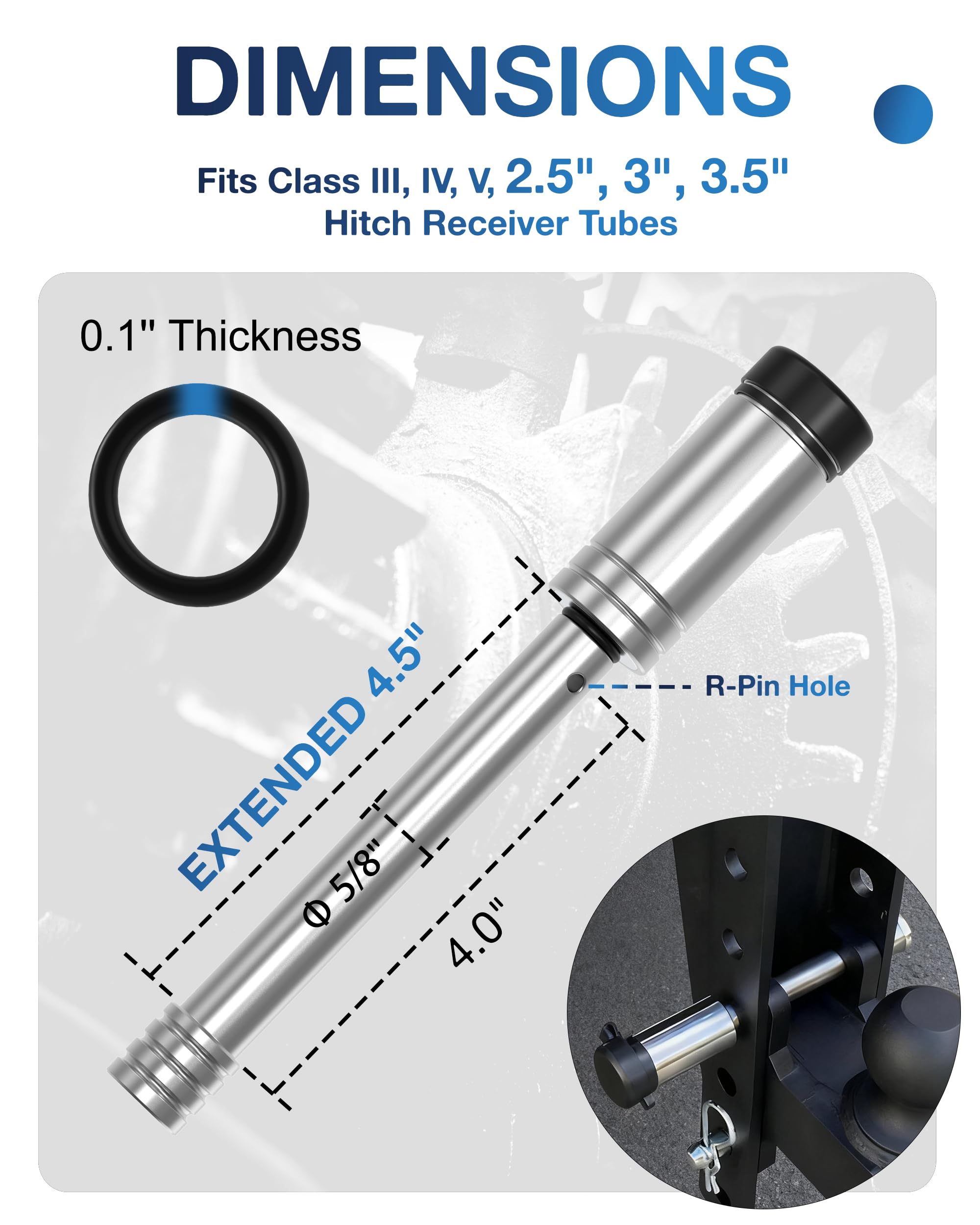 TOPICK stainless steel hitch lock pin resists corrosion for outdoor towing