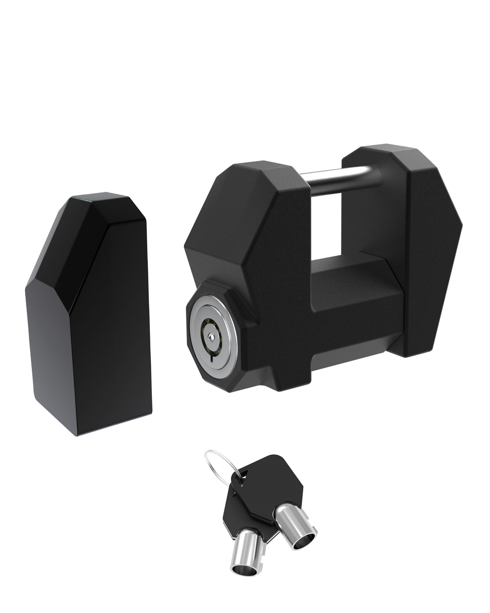 TOPICK Trailer Lock front view shows secure fit for wide couplers.