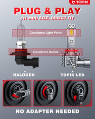 TOPIK plug-and-play installation showing quick bulb replacement