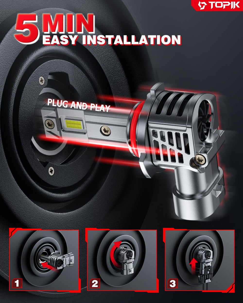 TOPIK 9005HB3 bulb flicker-free operation reduces in-car distractions