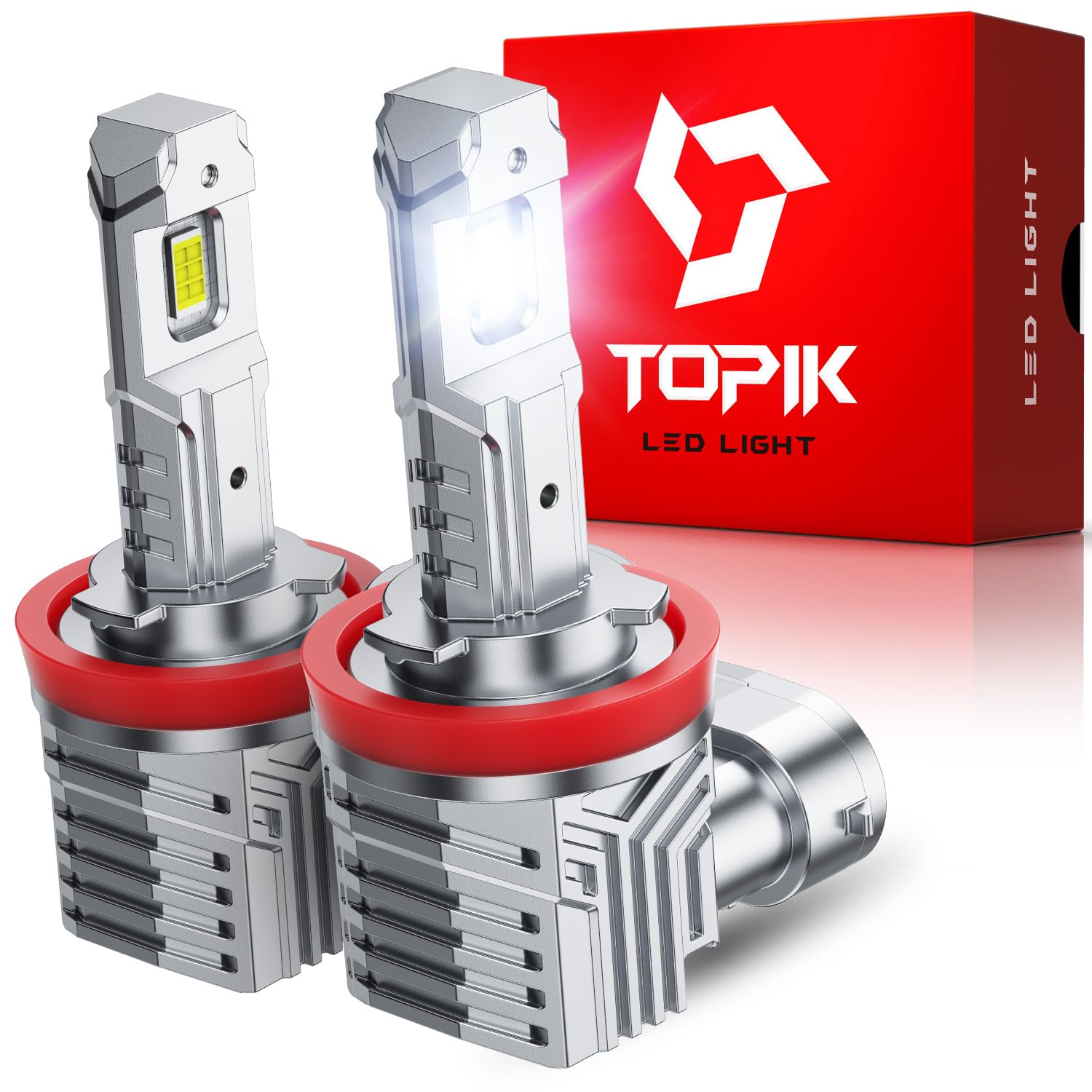 TOPIK Brightest H11 LED bulbs deliver 30000lm for brighter nighttime visibility.