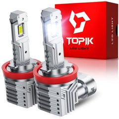 TOPIK Brightest H11 LED bulbs deliver 30000lm for brighter nighttime visibility.
