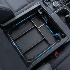TOPINSTALL 5-compartments console organizer keeps daily essentials organized in your Toyota Tundra.