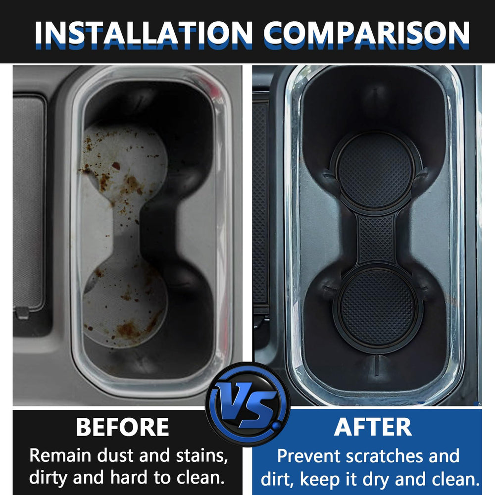 TOPINSTALL center console liners protect storage with non-slip 3D texture