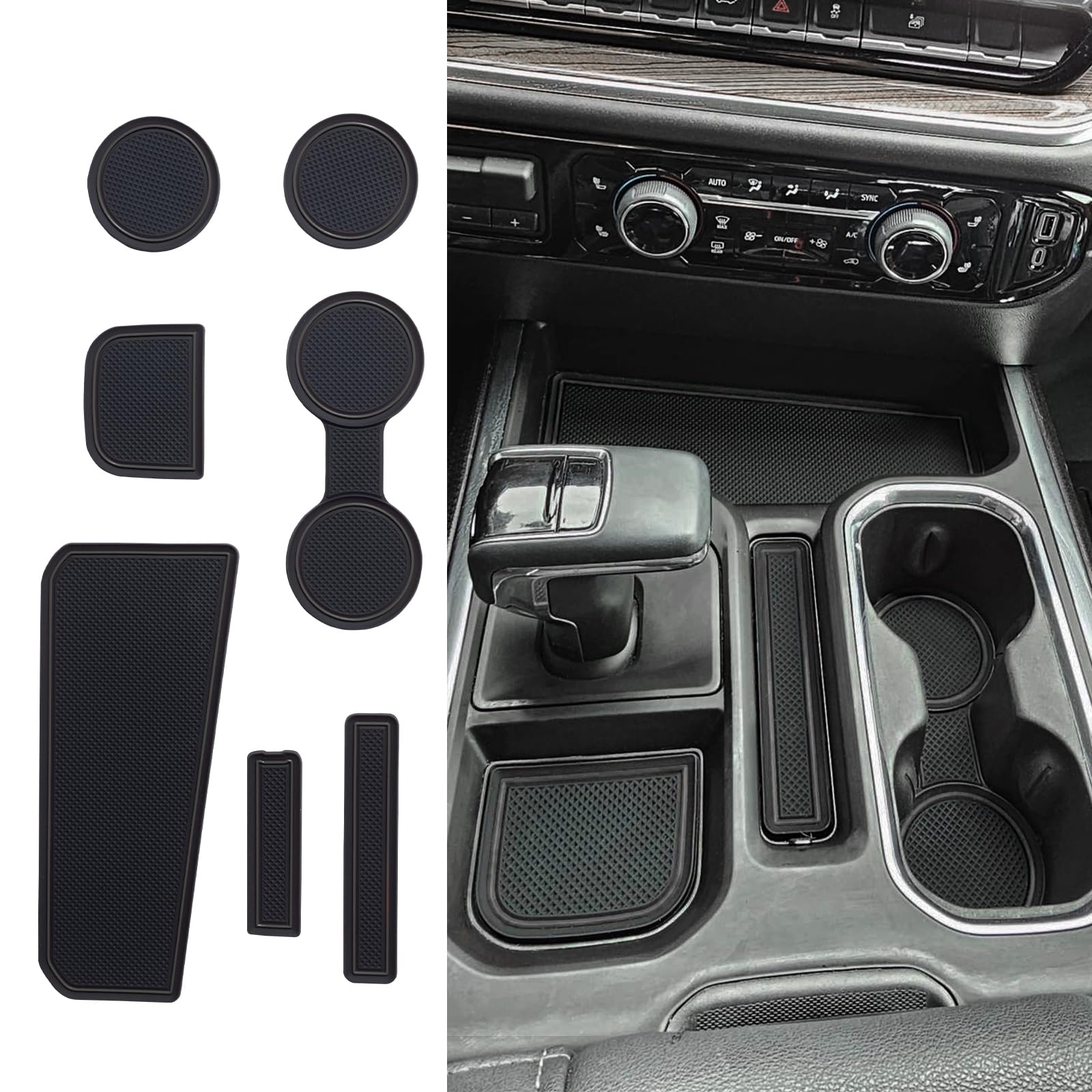 TOPINSTALL Black 7PCS Console Liners for full console protect against spills and stains