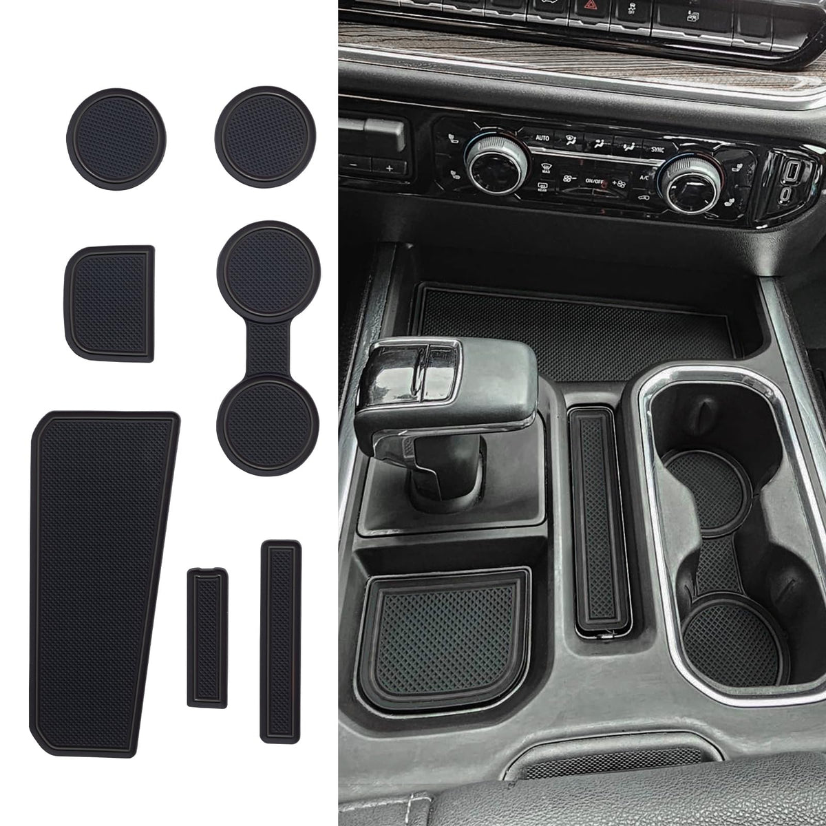 TOPINSTALL Black 7PCS Console Liners for full console protect against spills and stains