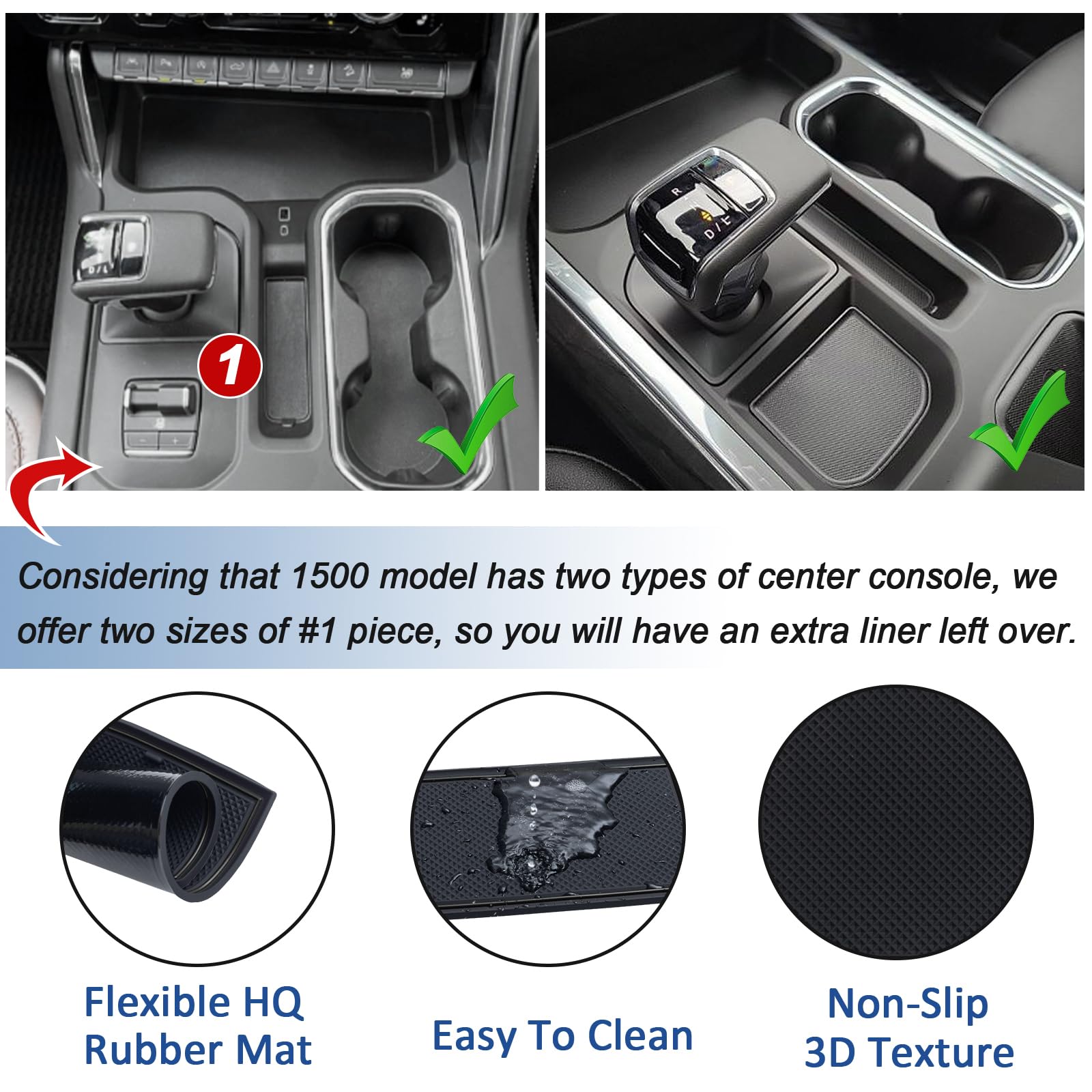 TOPINSTALL 7PCS liners rubber texture detail for anti-slip organization