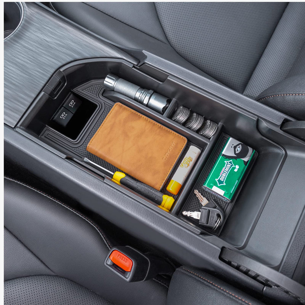 TOPINSTALL center console tray fitted in Camry for neat, reachable storage