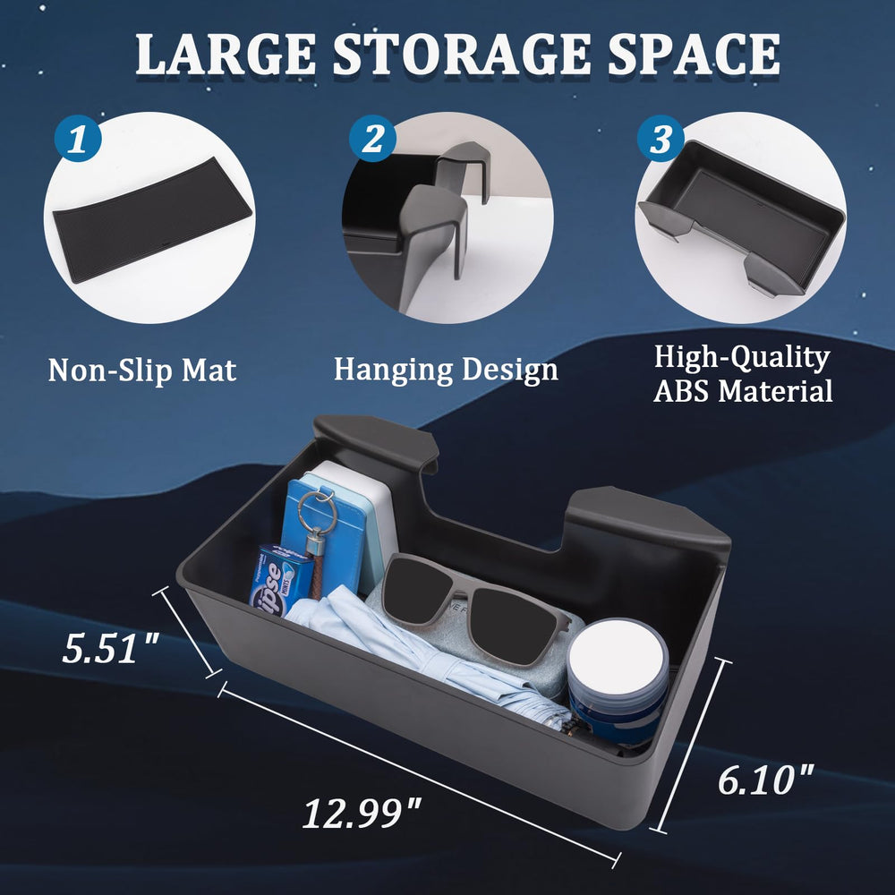 TopINSTALL large storage compartment keeps items orderly during daily drives.