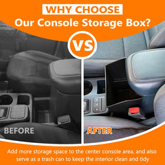 TOPINSTALL Maverick console storage box with lid open for easy access