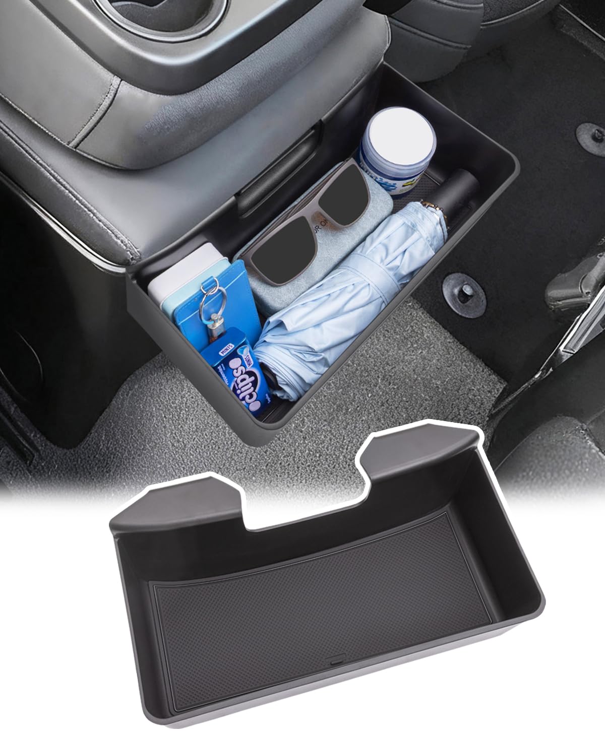 TopINSTALL front-seat organizer blends with interior styling like an OEM part.