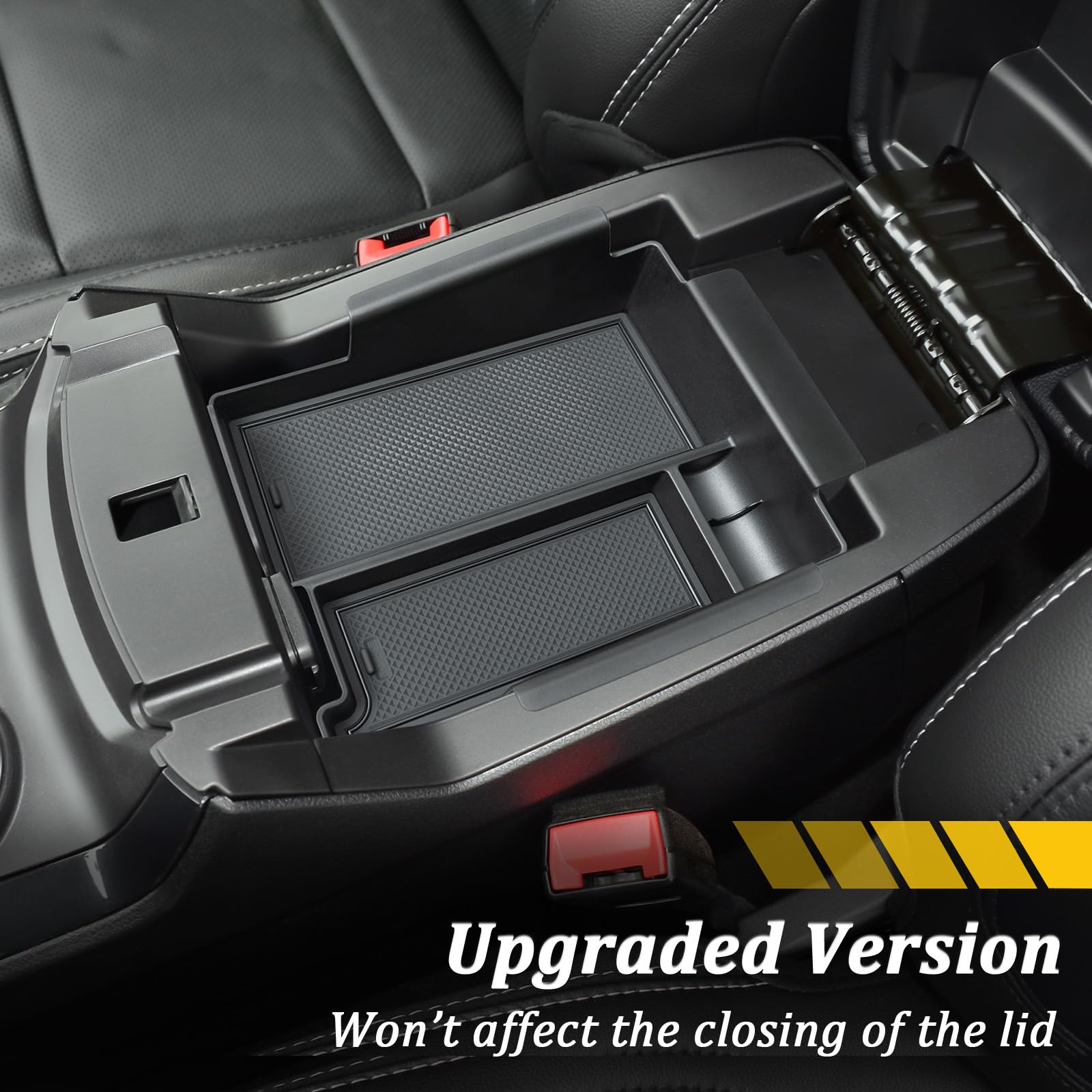 TOPINSTALL precise-fit-design center console maintains smooth armrest lid operation.