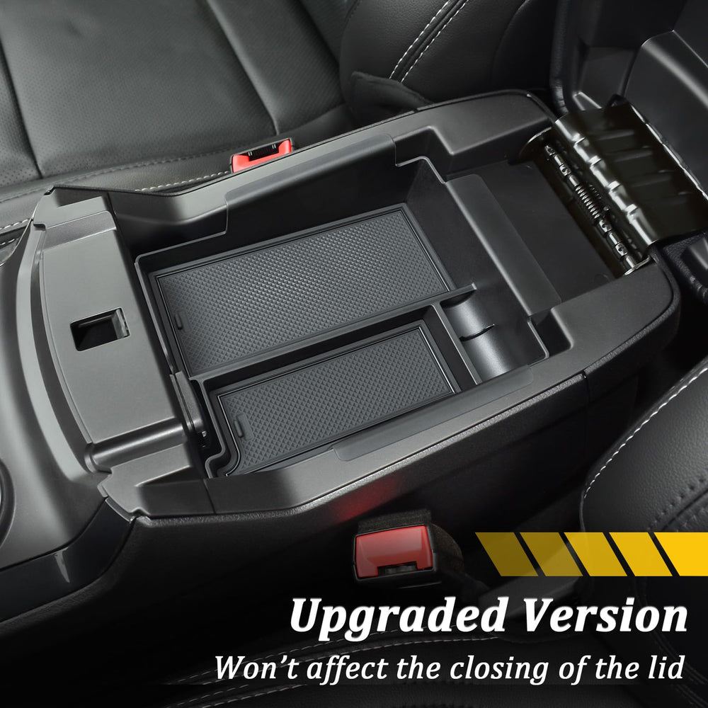 TOPINSTALL precise-fit-design center console maintains smooth armrest lid operation.