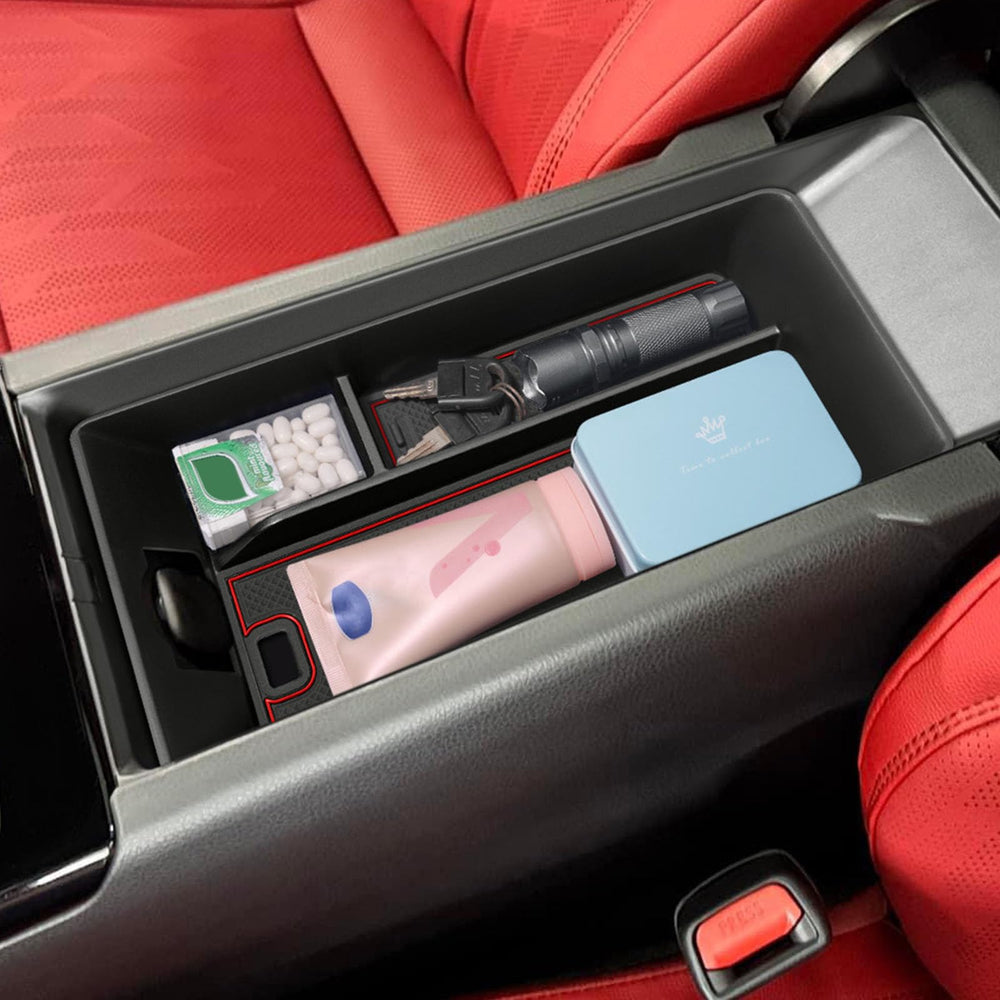 TopINSTALL red center console tray fits 2025–2026 Camry for organized gear